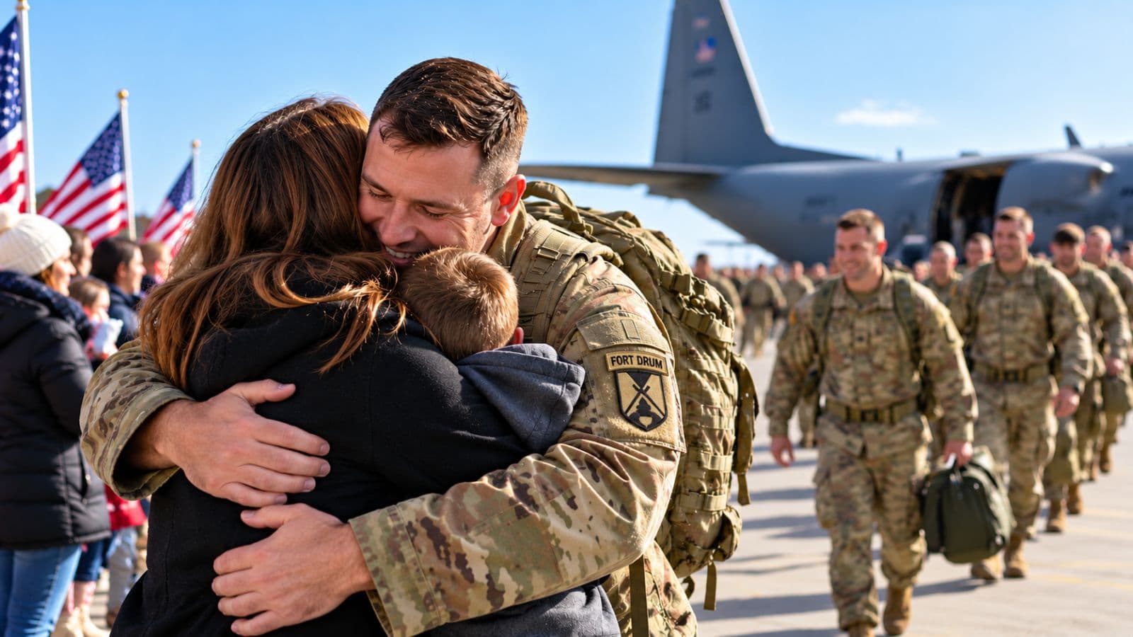 Submitted photo for: About 200 Fort Drum soldiers return from Middle East mission