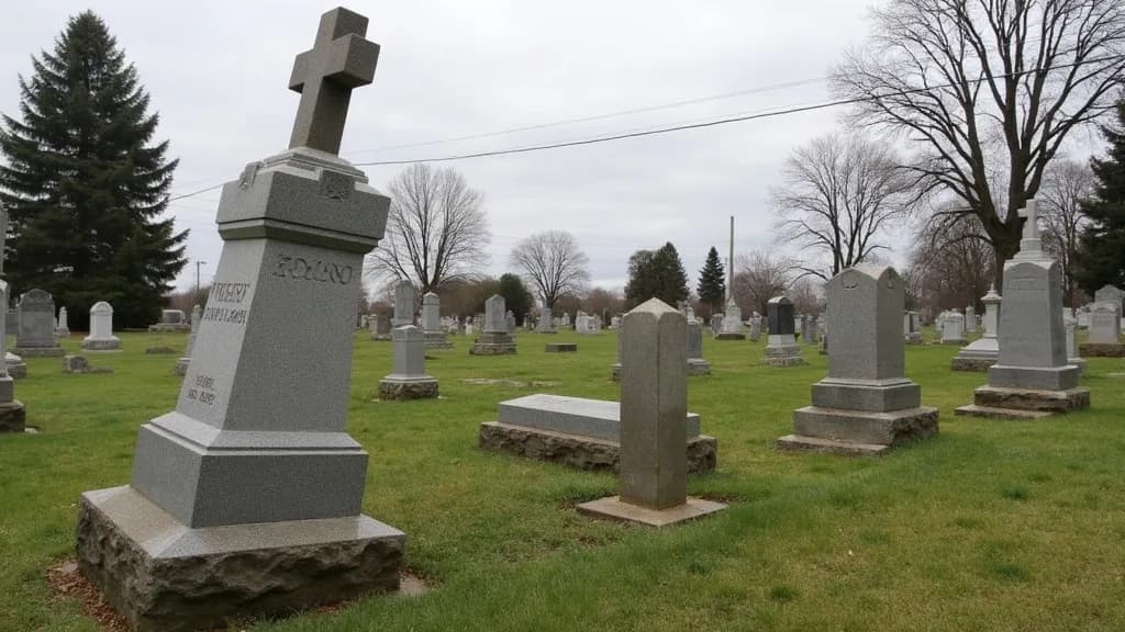 Editorial illustration for: Crash damages headstones at Ellisburg cemetery