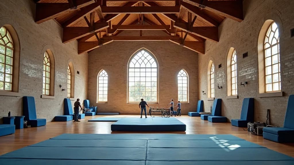 Editorial illustration for: Former North Lawrence church planned as new fitness and recreation center