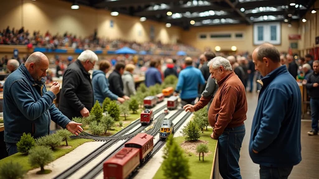 Editorial illustration for: Model train, toy and collectible expo set for Massena Arena