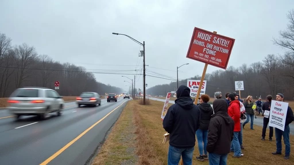 Editorial illustration for: Rally held in Massena over proposed data center development